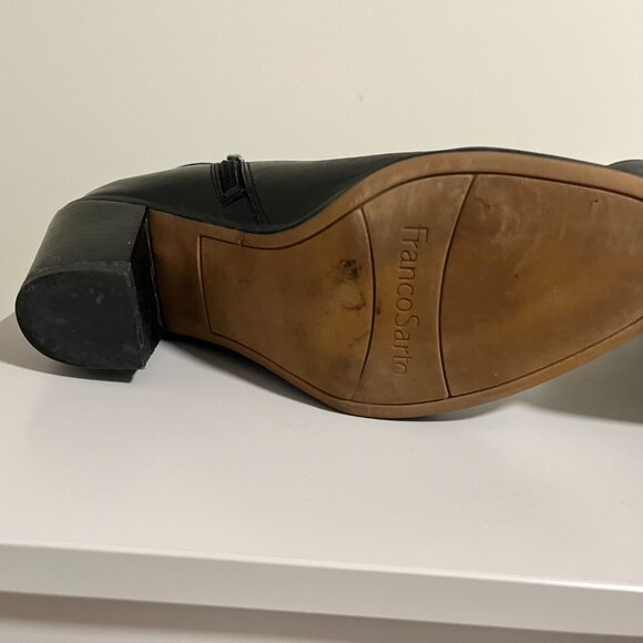 Franco Sarto Black Leather Ankle Boot Orchard Size 9.5 - Picture 7 of 11